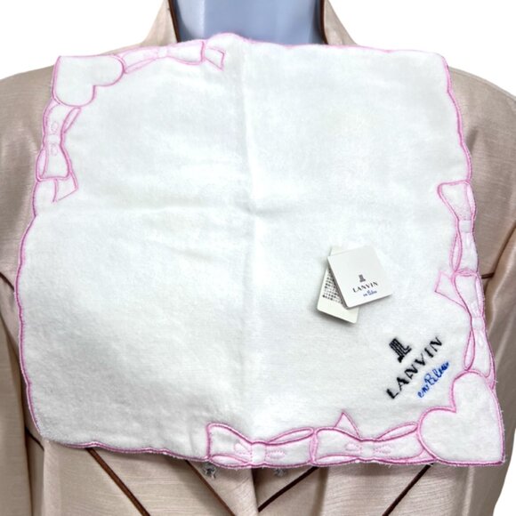 New tag 2 Towels Givenchy & Lanvin Collection 11" Pink white Heart Embroid (30) - Picture 5 of 9